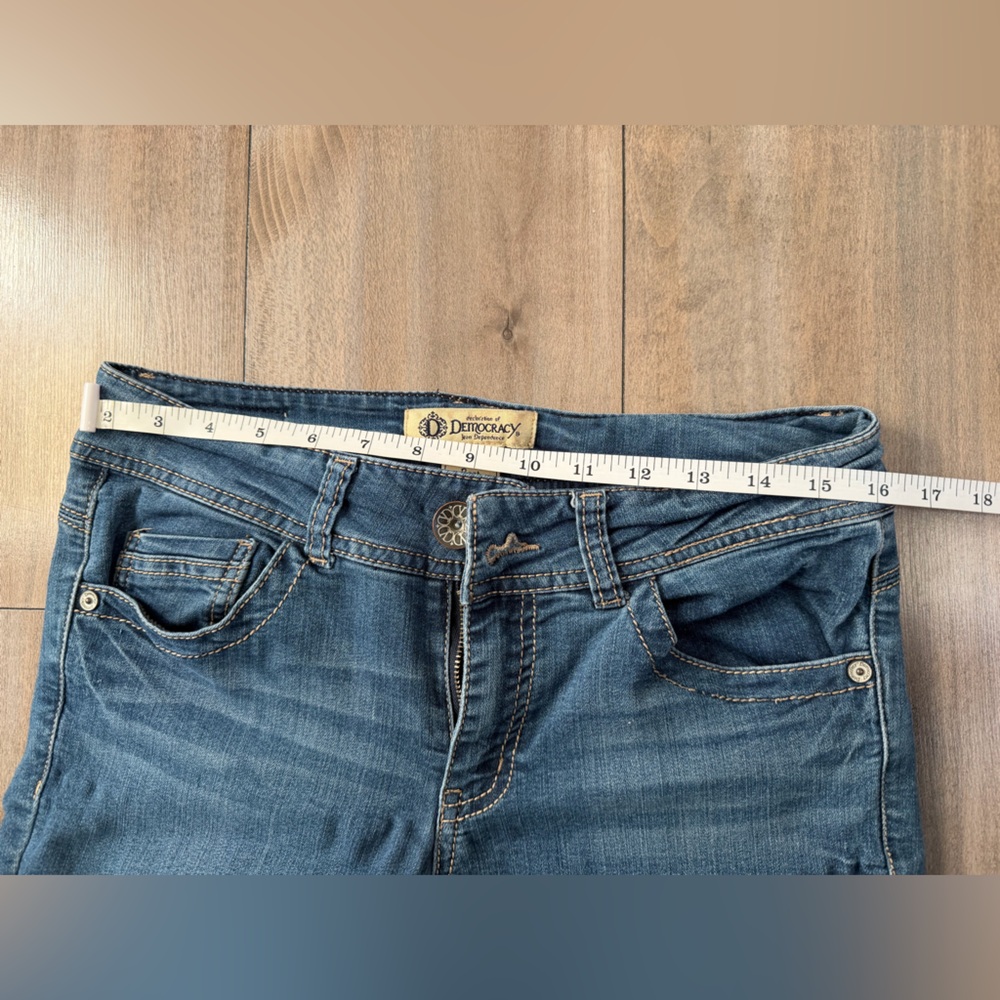 Democracy Denim Flare Jeans in Medium Blue Wash - Picture 3 of 15